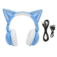 Cat Ear Bluetooth austiņas Stereo, jaukas, augstas jutības iebūvēts mikrofons, regulējamas LED bērnu austiņas ar 3,5 mm zilu kabeli cena un informācija | Austiņas | 220.lv