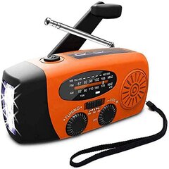 Pārnēsājams avārijas laikapstākļu radio 1000mah saules rokas rokas kloķa avārijas radio ar LED lukturīti SOS trauksmes rokas kloķa radio āra avārijas gadījumiem cena un informācija | Austiņas | 220.lv