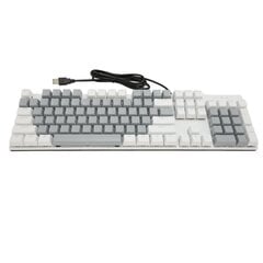 Pilna izmēra mehāniskā tastatūra 104 taustiņu USB vadu spēļu tastatūra ar ciparu tastatūras sarkano slēdzi operētājsistēmai Windows balti pelēka cena un informācija | Gaming aksesuāri | 220.lv