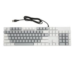 Pilna izmēra mehāniskā tastatūra 104 taustiņu USB vadu spēļu tastatūra ar ciparu tastatūras sarkano slēdzi operētājsistēmai Windows balti pelēka cena un informācija | Gaming aksesuāri | 220.lv