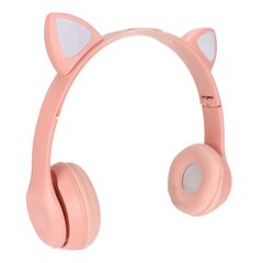 Bluetooth austiņu atbalsts Atmiņas karte Salokāmas Cute Cat Ear bezvadu austiņas ar LED gaismu bērniem Tālrunis klēpjdators Rozā cena un informācija | Austiņas | 220.lv