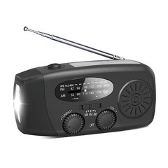 Pārnēsājams avārijas laikapstākļu radio 1000mah saules rokas rokas kloķa avārijas radio ar LED lukturīti SOS trauksmes rokas kloķa radio āra avārijas gadījumiem cena un informācija | Austiņas | 220.lv