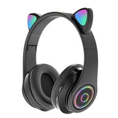 Cat Ear Bluetooth austiņas jaukas, regulējamas stereo, uzlādējamas bezvadu mūzikas austiņas ar gaismām meitenēm zēniem cena un informācija | Austiņas | 220.lv