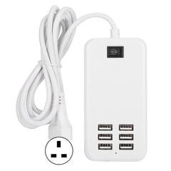 Lādētāja adapteris 6 portu 30 W USB galddatora ātrās uzlādes stacijas centrmezgls 100?240 VUK spraudnis cena un informācija | Gaming aksesuāri | 220.lv