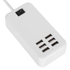 Lādētāja adapteris 6 portu 30 W USB galddatora ātrās uzlādes stacijas centrmezgls 100?240 VUK spraudnis cena un informācija | Gaming aksesuāri | 220.lv