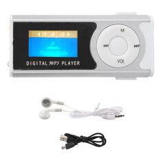 Портативный спортивный MP3-фонарик Mini BackClip LCD Mini Screen Music Media Player (серебристый) цена и информация | Наушники | 220.lv