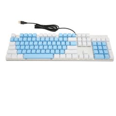 Pilna izmēra mehāniskā tastatūra 104 taustiņu USB vadu spēļu tastatūra ar ciparu tastatūras sarkano slēdzi operētājsistēmai Windows zili balts cena un informācija | Gaming aksesuāri | 220.lv