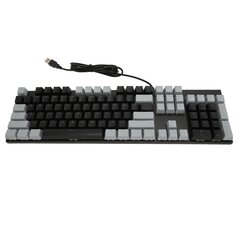 Pilna izmēra mehāniskā tastatūra 104 taustiņu USB vadu spēļu tastatūra ar ciparu tastatūru, sarkanu slēdzi operētājsistēmai Windows, melns pelēks cena un informācija | Gaming aksesuāri | 220.lv