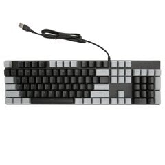 Pilna izmēra mehāniskā tastatūra 104 taustiņu USB vadu spēļu tastatūra ar ciparu tastatūru, sarkanu slēdzi operētājsistēmai Windows, melns pelēks cena un informācija | Gaming aksesuāri | 220.lv