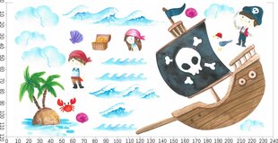 Dekoratīvās uzlīmes bērniem Pirates Treasure Sea Island Ship 120x240 cena un informācija | Dekoratīvās uzlīmes | 220.lv