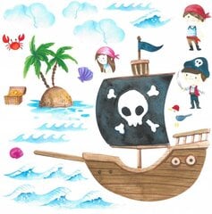 Dekoratīvās uzlīmes bērniem Pirates Treasure Sea Island Ship 120x240 cena un informācija | Dekoratīvās uzlīmes | 220.lv