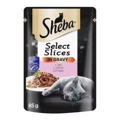 Sheba kaķiem ar lasi mērcē, 85 g x 12 gab. cena un informācija | Konservi kaķiem | 220.lv