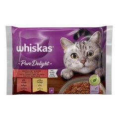 Whiskas Pure Delight для взрослых кошек, мясной набор, 4 х 85 г х 13 шт. цена и информация | Консервы для котов | 220.lv