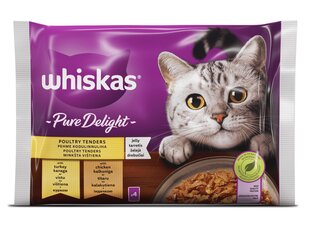 Whiskas Pure Delight pieaugušiem kaķiem, vistas un tītara komplekts, 4 x 85 g x 13 gab. cena un informācija | Konservi kaķiem | 220.lv