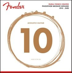 Akustiskās ģitāras stīgas Fender Phosphor Bronze Dura-Tone Coated 10-48 cena un informācija | Mūzikas instrumentu piederumi | 220.lv