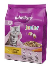 Whiskas Junior kaķiem, ar vistu, 800 g x 5 gab. cena un informācija | Sausā barība kaķiem | 220.lv