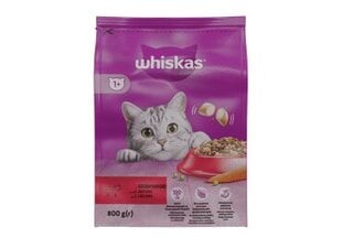 Whiskas Adult kaķiem, ar liellopu gaļu, 800 g x 5 gab. cena un informācija | Sausā barība kaķiem | 220.lv