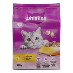 Whiskas Adult kaķiem, ar vistu, 800 g x 5 gab. cena un informācija | Sausā barība kaķiem | 220.lv