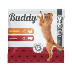 Buddy suņiem, 4 x 100 g, 400 g (2 gab. ar putnu gaļu, 2 gab. ar liellopu gaļu) x 11 gab. cena un informācija | Konservi suņiem | 220.lv