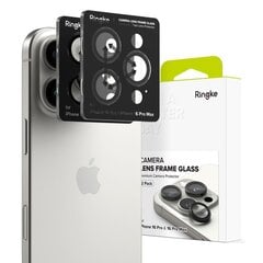 RINGKE KAMERAS RĀMJA AIZSARGS 2 GAB. IPHONE 16 PRO | 16 PRO MAX MELNS cena un informācija | Ekrāna aizsargstikli | 220.lv