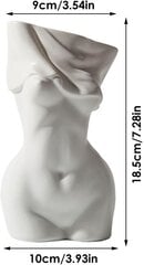 Body Art Vase Woman Planter Pot Ceramic Sculpture Vases, Human Flower Vase Resin Vases Female Form Butt Plant Pot With Drainage Holes, Matt White цена и информация | Вазы | 220.lv