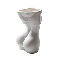 Body Art Vase Woman Planter Pot Ceramic Sculpture Vases, Human Flower Vase Resin Vases Female Form Butt Plant Pot With Drainage Holes, Matt White цена и информация | Вазы | 220.lv