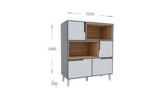 Витрина Garant Wood, серый/белый/дуб цена и информация | Шкафы | 220.lv