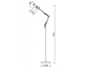 Stāvlampa Artemia F, 170 cm, pelēka 2300 cena un informācija | Stāvlampas | 220.lv