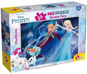 Lisciani Giochi Supermaxi Frozen Art.66711 Divpusēja puzle-krāsojamā grāmata cena un informācija | Puzles, 3D puzles | 220.lv