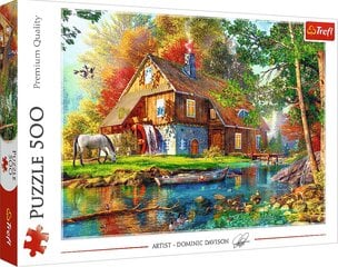 Puzzle 500 Hut by the River Trefl Premium Quality cena un informācija | Puzles, 3D puzles | 220.lv