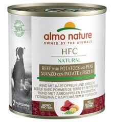 Almo Nature HFC Natural konservs ar liellopu, kartupeļiem un zirņiem, 12x290g cena un informācija | Konservi suņiem | 220.lv