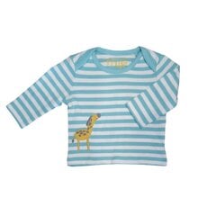 T-krekls mazuļiem Frugi Topaz Stripe/Giraffe Outlet TTA913TRG0000-44, zils/balts cena un informācija | Krekli jaundzimušajiem | 220.lv