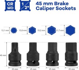 Costway 16 gabalu tērauda ligzdu komplekts ar kārbu & amp; 1/2” piedziņas atslēgas ligzdu komplekts zilā krāsā cena un informācija | Rokas instrumenti | 220.lv