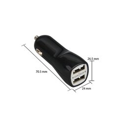 USB auto lādētājs 3.1a lādētājs, lādētājs - melns cena un informācija | Auto piederumi | 220.lv