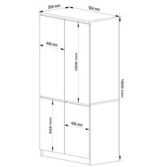 Skapis Akord S90 4D CLP, brūns cena un informācija | Skapji | 220.lv