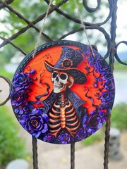 Koka Halloween Katu kāju pilsētas dekoracija Bar Wall Hanging Doorplate cena un informācija | Kapu sveces | 220.lv