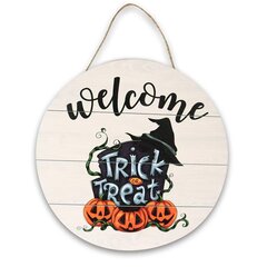 Koka Halloween Katu kāju pilsētas dekoracija Bar Wall Hanging Doorplate cena un informācija | Kapu sveces | 220.lv