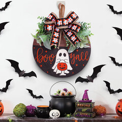 Koka Halloween Katu kāju pilsētas dekoracija Bar Wall Hanging Doorplate cena un informācija | Kapu sveces | 220.lv