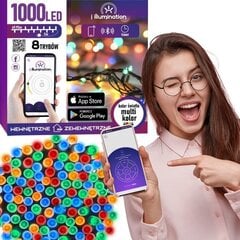 Smart 1000 LED vītne, daudzkrāsains cena un informācija | Ziemassvētku lampiņas, LED virtenes | 220.lv