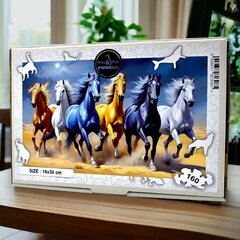 Galoping Horses Puzzle 160 gabaliņu koka puzle Mruu&amp;Pruu cena un informācija | Puzles, 3D puzles | 220.lv