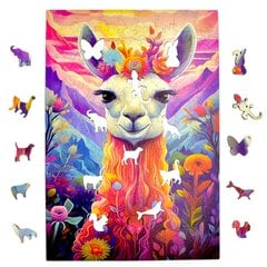 Puzle Lama Mruu&amp;Pruu 20 x 28 cm 160 gabaliņi Koka puzle cena un informācija | Puzles, 3D puzles | 220.lv