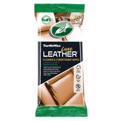 Mitrās salvetes ādas virsmām Turtle Wax Luxe Leather, 24 gab. cena un informācija | Auto ķīmija | 220.lv