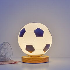 Futbola 3D LED nakts gaisma 3D Illusion LED lampa Pasaules kausa futbolā Rotaļlietas zēniem Meitenes Pieaugušie Sporta Līdzjutēji Melnbalts Apaļkoka Modelis cena un informācija | Galda lampas | 220.lv