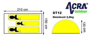 Tūristu telts 2 personām ST12 ACRA цена и информация | Палатки | 220.lv