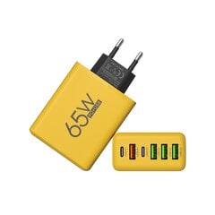 65 W 3 pieslēgvietas GaN USB PD lādētājs Ātrās uzlādes tipa C Mobilā tālruņa adapteris Ātrais lādētājs 3.0 iPhone 15 Samsung Xiaomi Huawei tumšs цена и информация | Зарядные устройства для телефонов | 220.lv