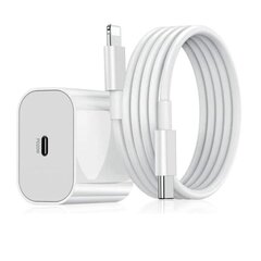 iphone ātrais lādētājs USB-C strāvas adapteris 20W + 2m kabelis balts (1 gab lādētājs un 1 gab 2m uzlādes kabelis) цена и информация | Зарядные устройства для телефонов | 220.lv