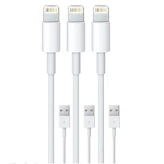 3 paka 2 m / Lightning uzlādes kabelis iPhone 13/12/11/ Xs/Max/X/8/7/6/5 cena un informācija | Lādētāji un adapteri | 220.lv