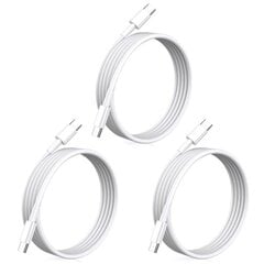 3 Pack 2 m USB-C kabeļa uzlādes pārsūtīšana iPhone 15 iPad Mac White 3 PACK 2 M uzlādes kabelis cena un informācija | Lādētāji un adapteri | 220.lv