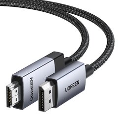 Ugreen DP119 25491 DisplayPort uz HDMI 4K 60Hz kabelis 3 m — pelēks cena un informācija | Savienotājkabeļi | 220.lv