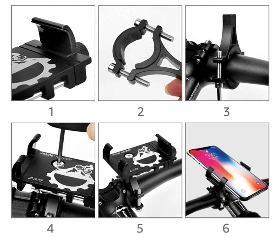 Spēcīgs velosipēda telefona turētājs velosipēda stūrei цена и информация | Velo rokturi | 220.lv